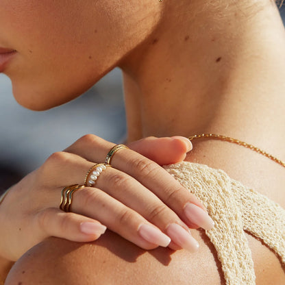 Anillo con Mini Perlas